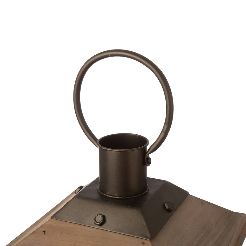 Glitzhome® Brown Wooden Modern Farmhouse Lantern Set