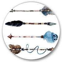 Designart - Ethnic Feathers and Flowers On Native Arrows IV