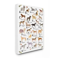 Stupell Industries Alphabet of Dogs with Florals Wall Art