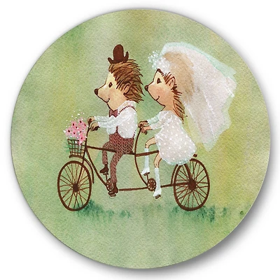 Designart - Couple of Hedgehogs Riding A Bike