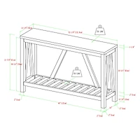 Walker Edison Reclaimed Barnwood Rustic A-Frame Entry Table