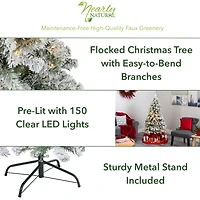 5ft. Pre-Lit Flocked Rock Springs Spruce Artificial Christmas Tree with Clear LED Lights