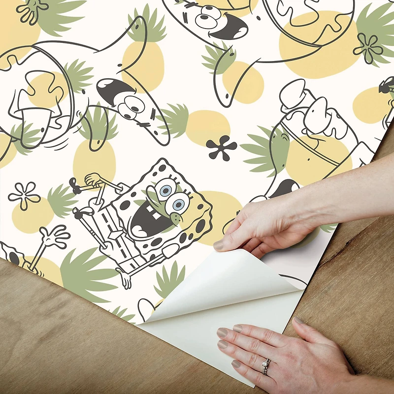 RoomMates SpongeBob SquarePants Pineapple Peel & Stick Wallpaper