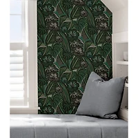 NuWallpaper Greens Lotusland Peel & Stick Wallpaper