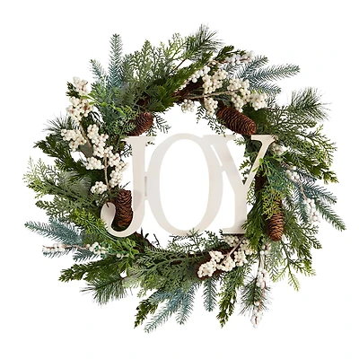 24" Christmas Joy Holiday Wreath