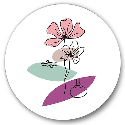 Designart - Elementary Shapes With Abstract Flowers Plants IV