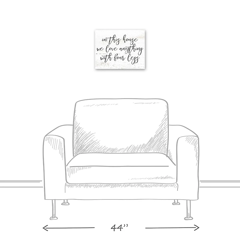 In This House We Love Anything with Four Legs Canvas Wall Art