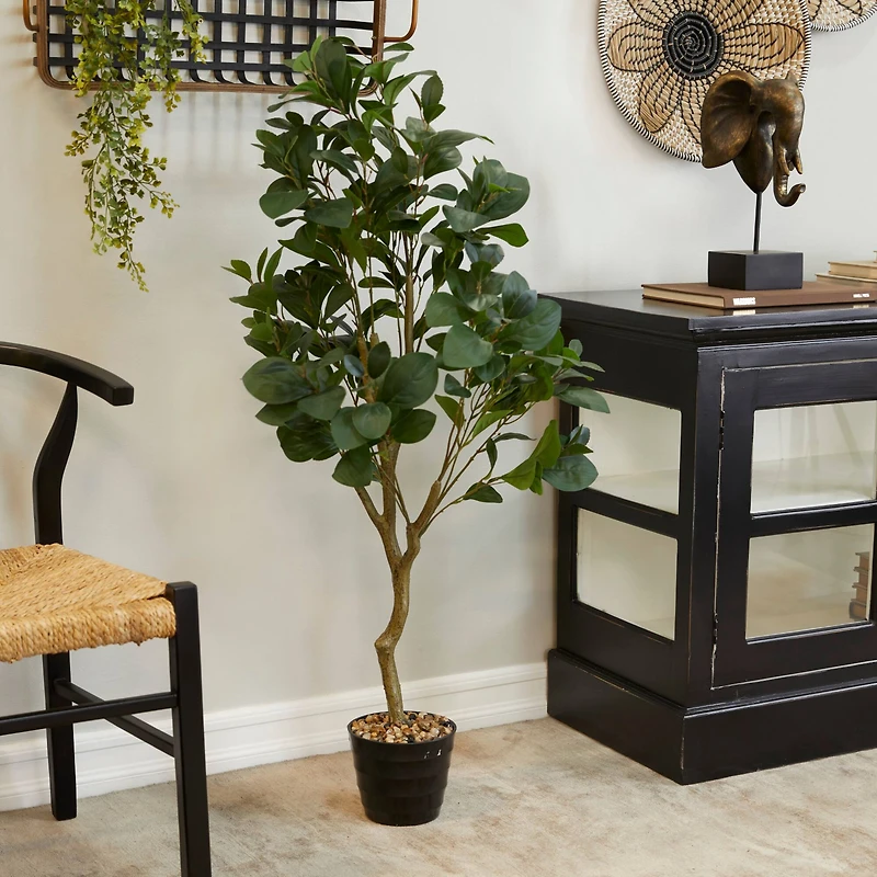 45" Green Vinyl Contemporary Potted Artificial Tree