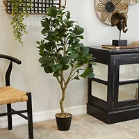 45" Green Vinyl Contemporary Potted Artificial Tree