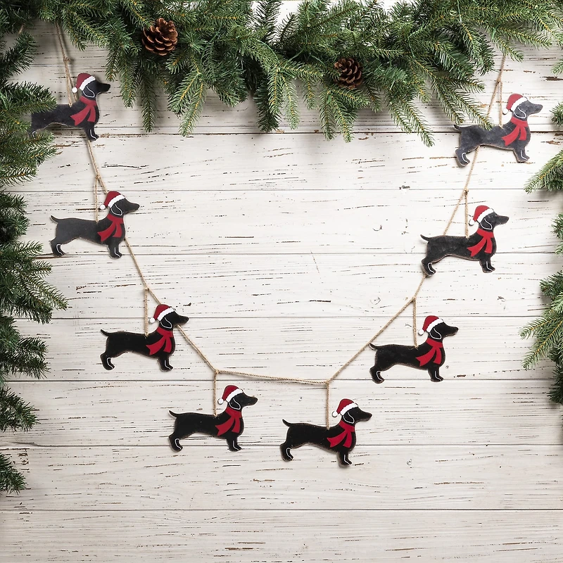 Glitzhome® 6ft. Metal Christmas Dog Garland