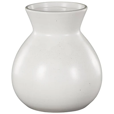 8" White Speckled Ceramic Minimalistic Vase