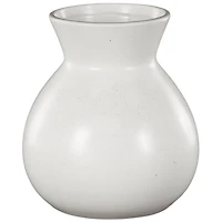 8" White Speckled Ceramic Minimalistic Vase