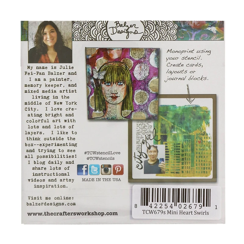 The Crafter's Workshop Heart Swirls Stencil, 6" x 6"