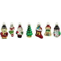 Set of 20 Holiday Figurines Glass Christmas Ornaments 1.75"