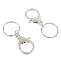 9 Packs: 3 ct. (27 total) Premium Rhodium Metal Keyring Lobsters by Bead Landing™