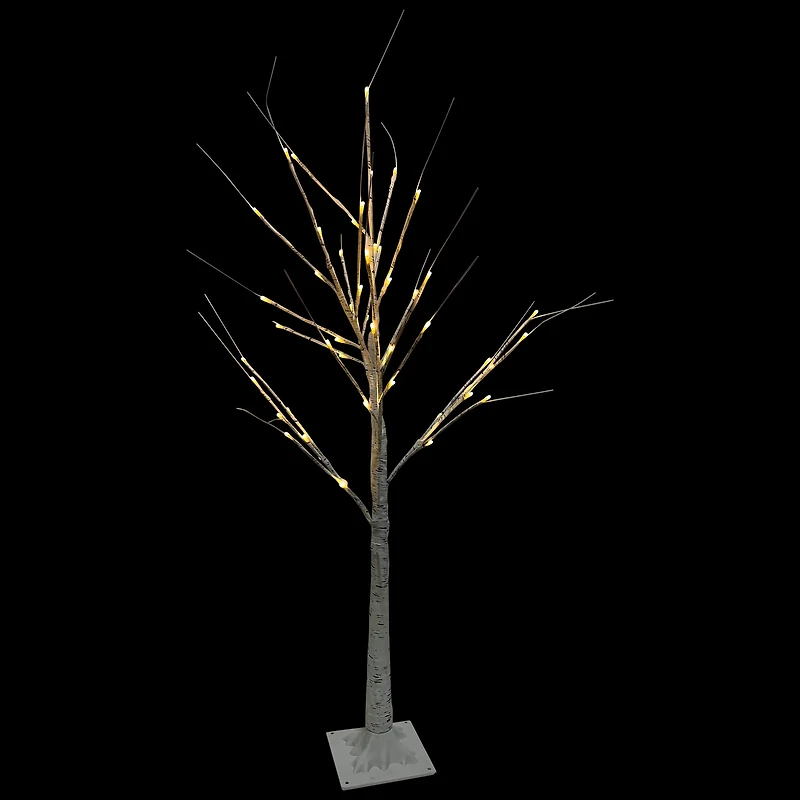 4ft. Pre-Lit White Birch Twig Artificial Christmas Tree, Warm White LED Lights