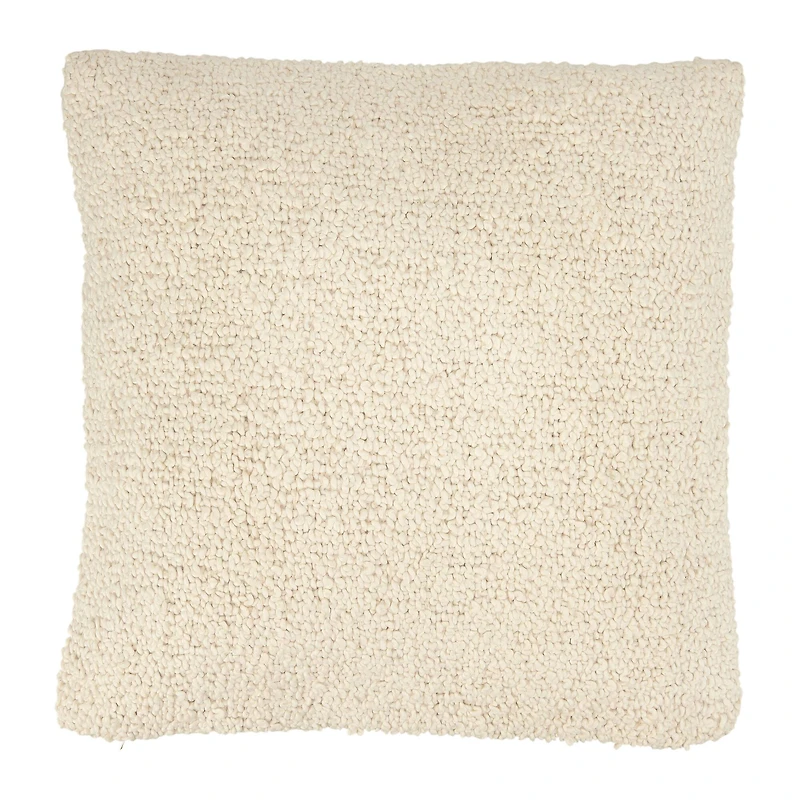 Hello Honey® Cream Woven Cotton Bouclé Pillow