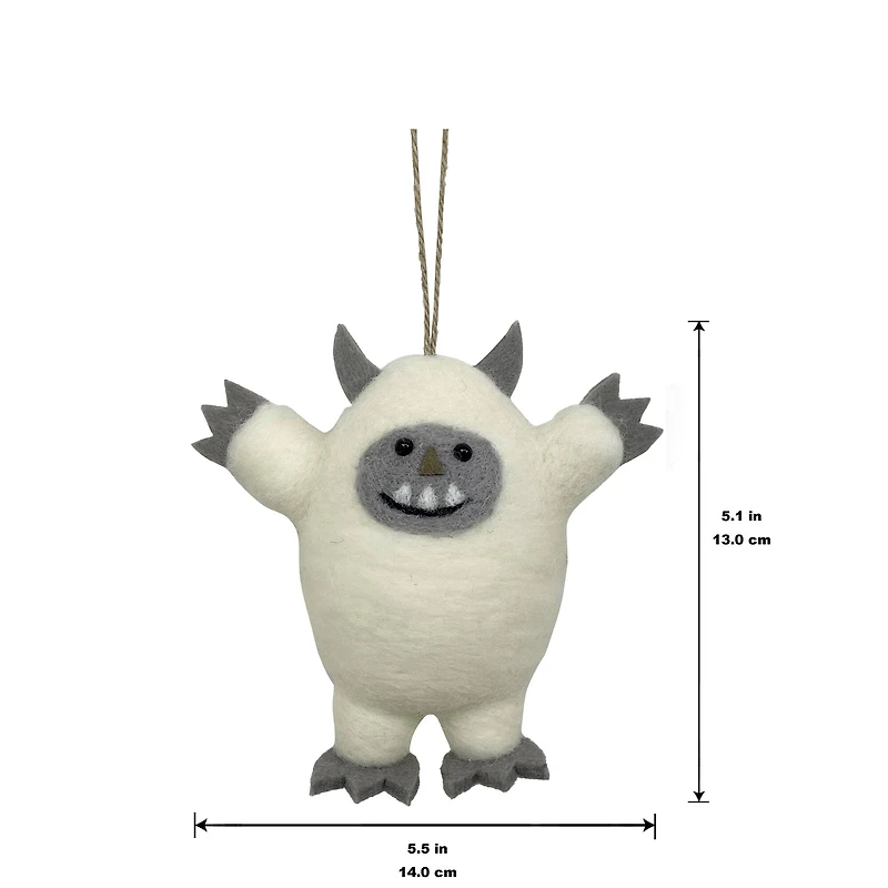 5.5" White Yeti Felt Ornament by Ashland®