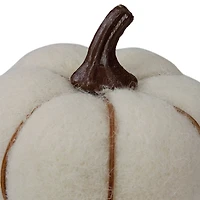 5" Cream & Brown Fall Harvest Tabletop Pumpkin