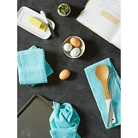 DII® Solid Aqua Waffle Terry Dishtowel, 4ct.