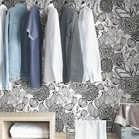 NuWallpaper Black Secret Garden Peel & Stick Wallpaper