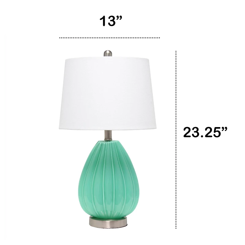 Lalia Home 23" Pleated Table Lamp with White Fabric Shade