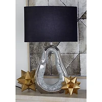 28" Silver Stoneware Glam Table Lamp, 2ct.