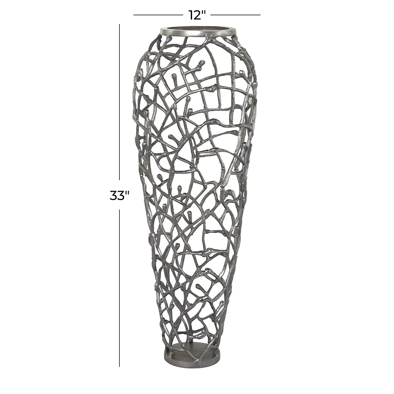 Gold Contemporary Vase, 12" x 12" x 33"