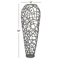 Gold Contemporary Vase, 12" x 12" x 33"