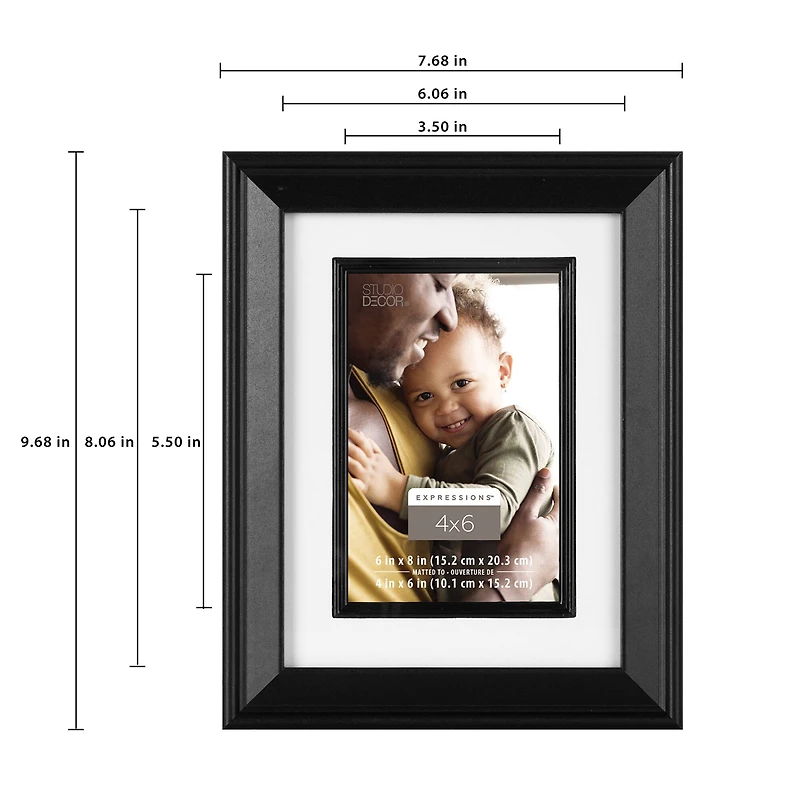 Expressions™ 4" x 6" Black Frame with Fillet by Studio Décor®