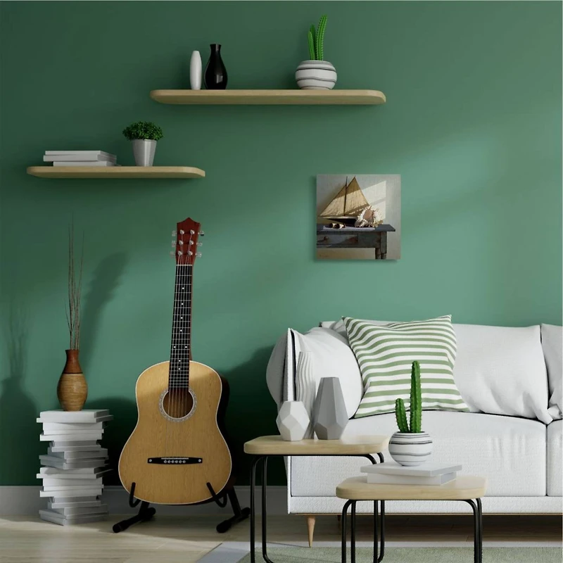 Stupell Industries Sailboat Model & Conch Shell Life Canvas Wall Art