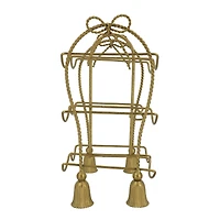 13" Gold Bow & Tassel Tabletop Metal Bottle Holder by Ashland®