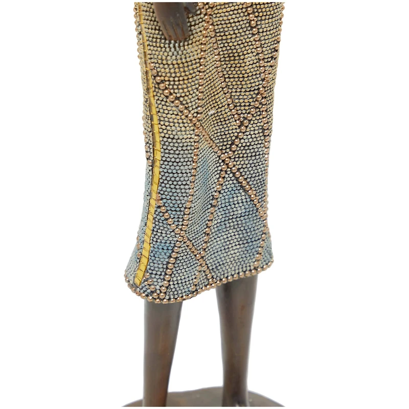 22" Bronze Standing Woman Sculpture