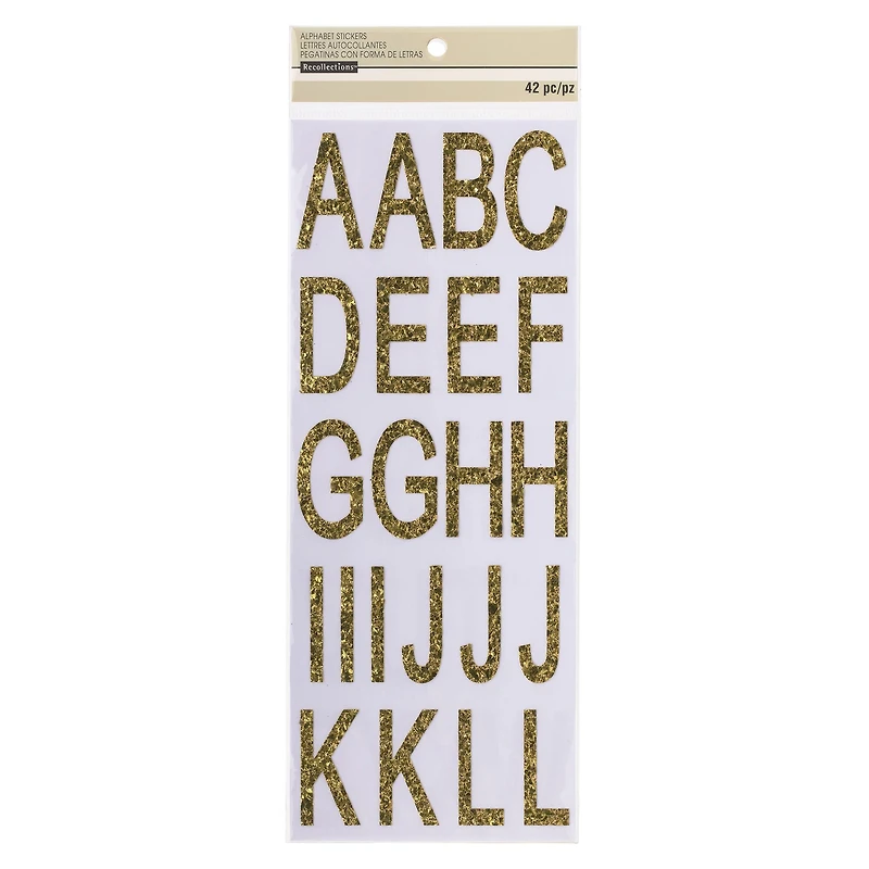 Gold Chunky Glitter Alphabet Stickers by Recollections™