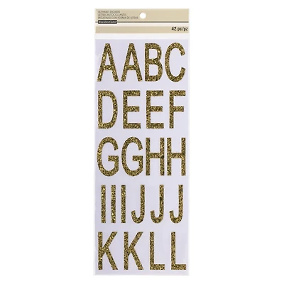 Gold Chunky Glitter Alphabet Stickers by Recollections™