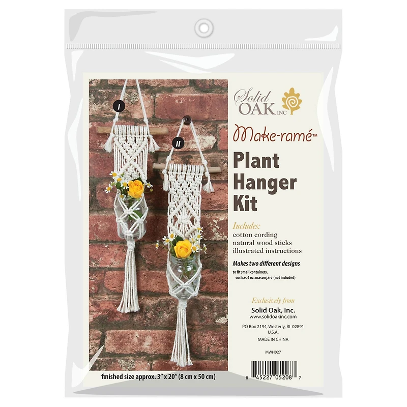Solid Oak Make-Ramé™ Mini Hanger Macramé Plant Hanger Kit