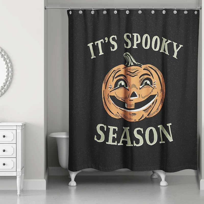 Retro Pumpkin Spooky Season 71" x 74" Shower Curtain