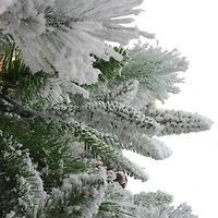7.5ft. Pre-Lit Real Touch™️ Flocked Rosemary Emerald Angel Pine Artificial Christmas Tree, Clear LED Lights