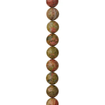 Green Unakite Round Beads, 12mm by Bead Landing™