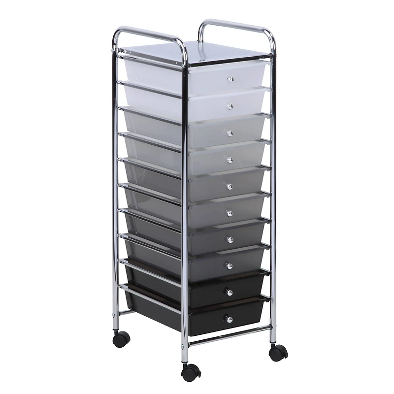 Honey Can Do 10-Drawer Grayscale Rolling Storage Cart