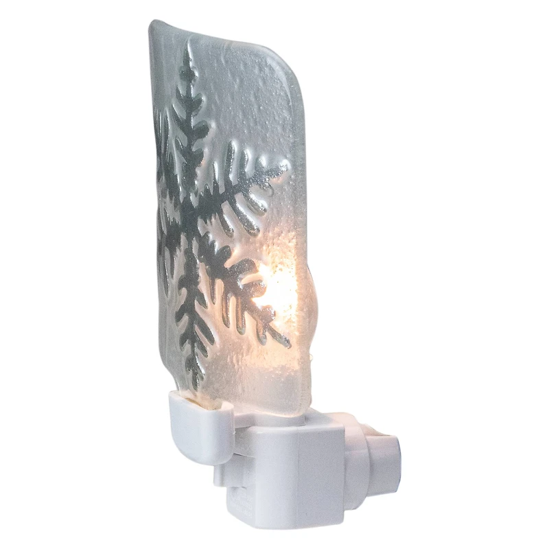 Silver Snowflake Glass Christmas Night Light
