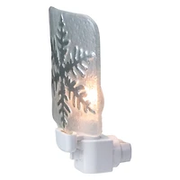 Silver Snowflake Glass Christmas Night Light