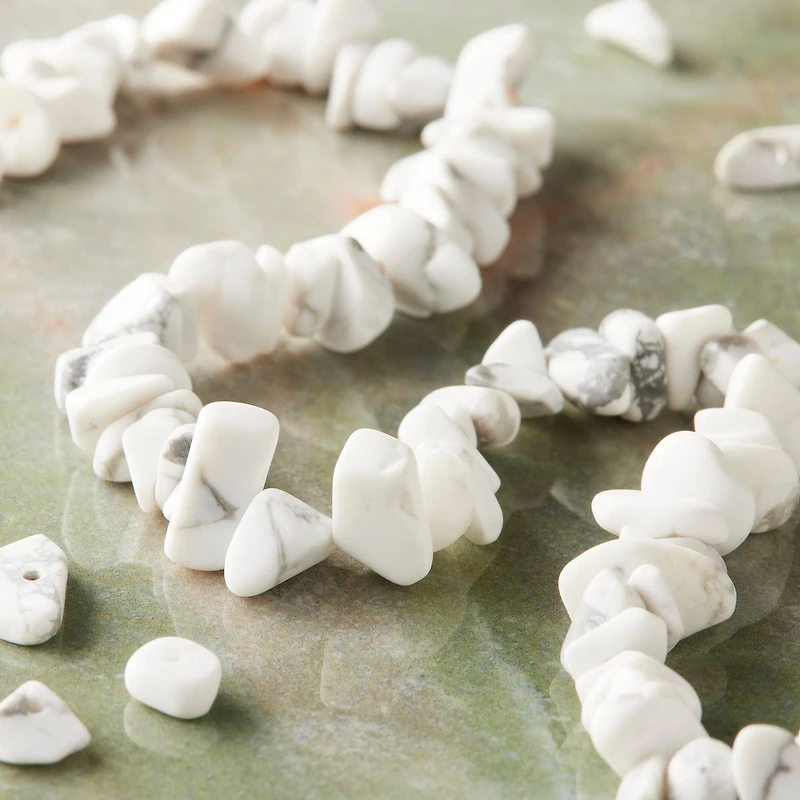 Matte Howlite Chip Beads by Bead Landing™