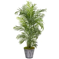 5.3ft. UV Resistant Areca Palm Tree in Decorative Planter
