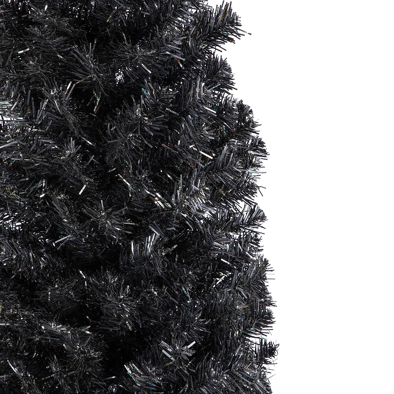 6ft. Iridescent Charcoal Slim Halloween Tinsel Tree