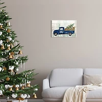 Stupell Industries Merry Christmas Blue Holiday Truck Wall Plaque Art
