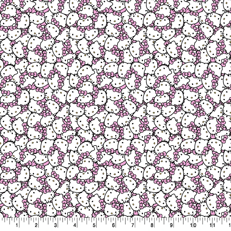 Hello Kitty® Packed Pink Bow Cotton Fabric 