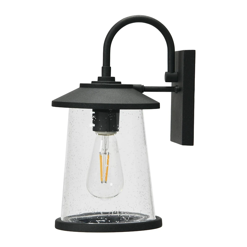 Hello Honey® Robert Stevenson Lighting Hudson 14.5" Distressed Zinc Metal & Seedy Glass Outdoor Light