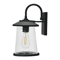 Hello Honey® Robert Stevenson Lighting Hudson 14.5" Distressed Zinc Metal & Seedy Glass Outdoor Light