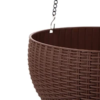Glitzhome® 30" Solar Lighted Hanging Basket Planter